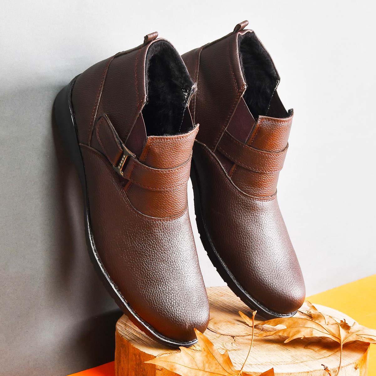 نیم بوت چرم مردانه مدل aryamehr