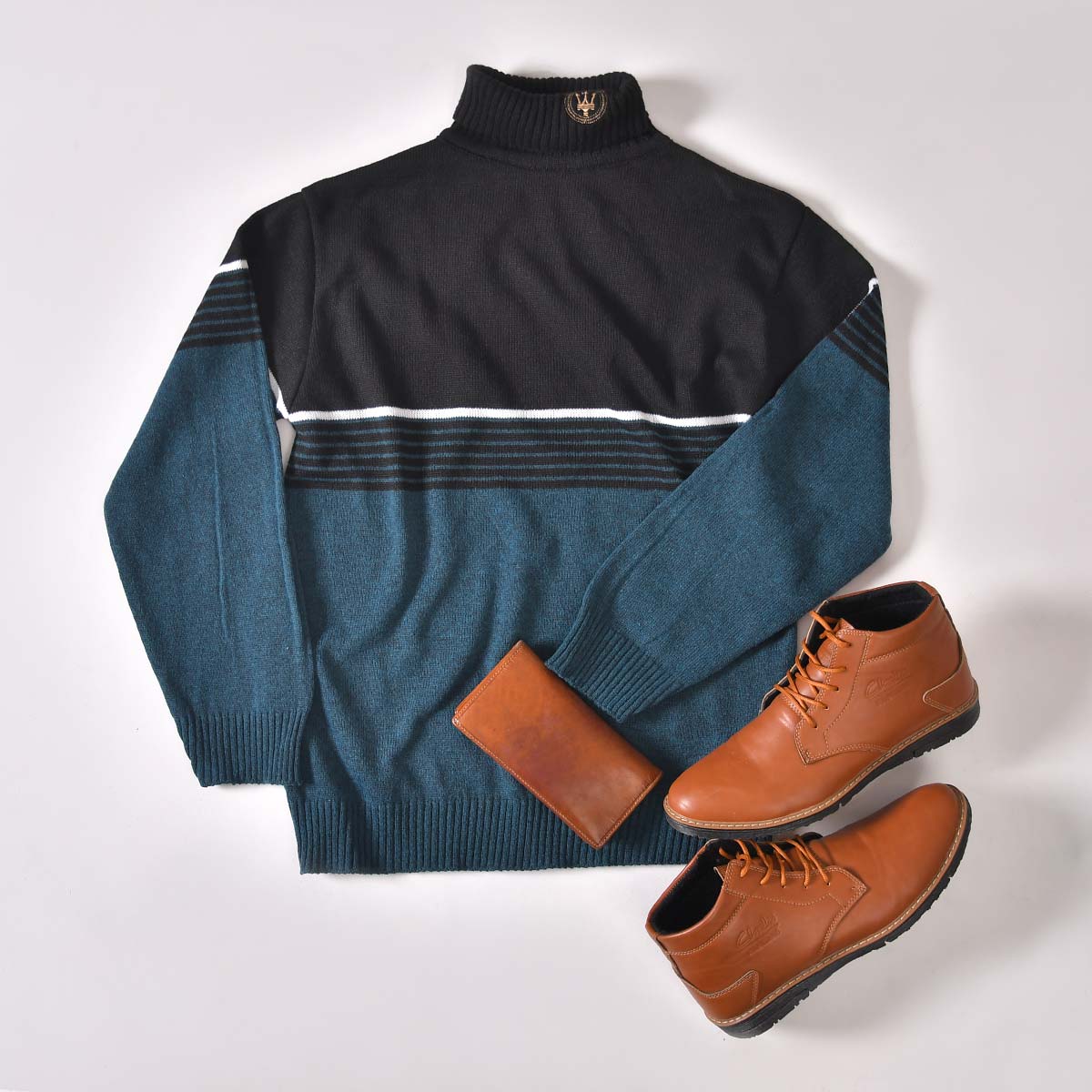 پلیور بافت یقه اسکی مردانه مدل Borna