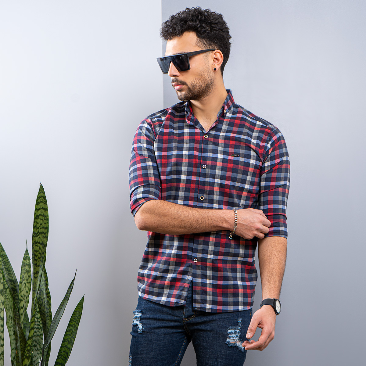 پيراهن مردانه چهار خونه مدل ADIR