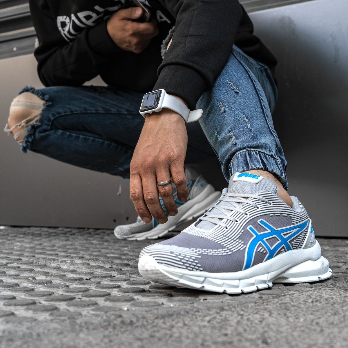 کفش ورزشی اسیکس مردانه طوسی مدل JAVER