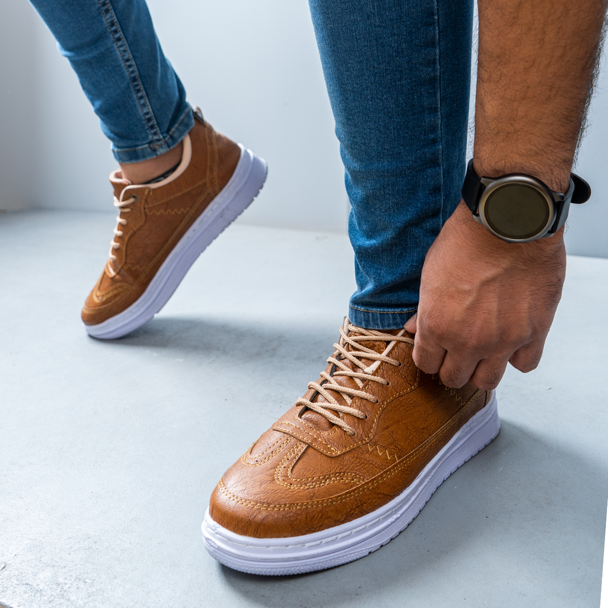 کفش مردانه خردلی مدل WALKER