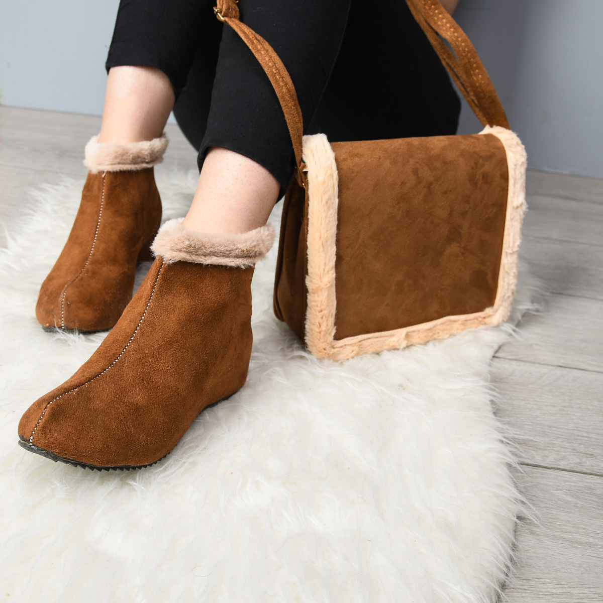 ست کیف و کفش دخترانه ariana عسلی