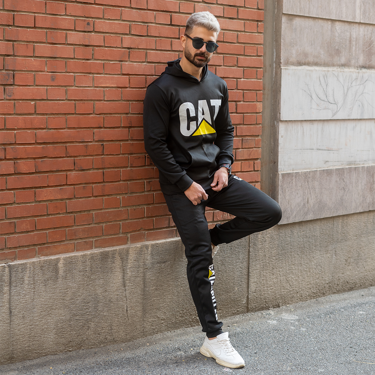 ست هودی شلوار Cat مردانه مدل b78