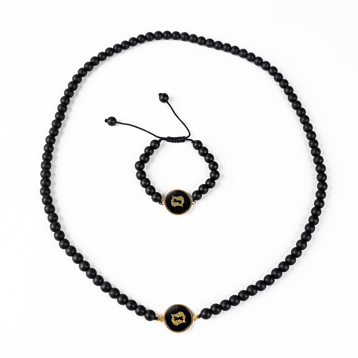 نیم ست مهره ای مشکی مدل Esfand