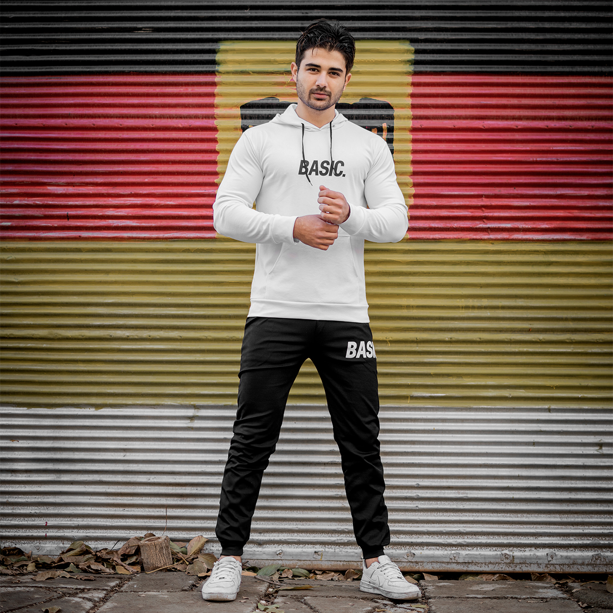 ست هودی شلوار طرح BASIC مدلzxa