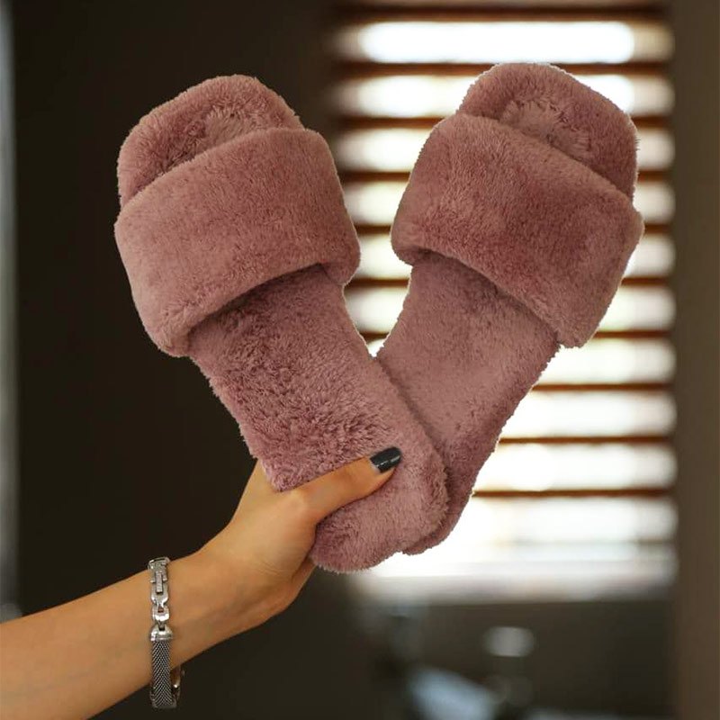 دمپایی حوله ای زنانه صورتی مدل Satin(T)