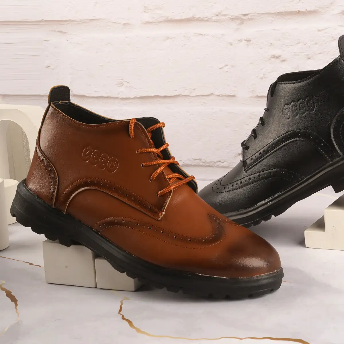 نیم بوت مردانه COCO عسلی مدلSalivan