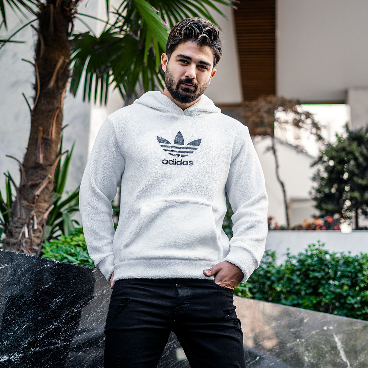 هودی کلاه دار حوله ای مدل adidas