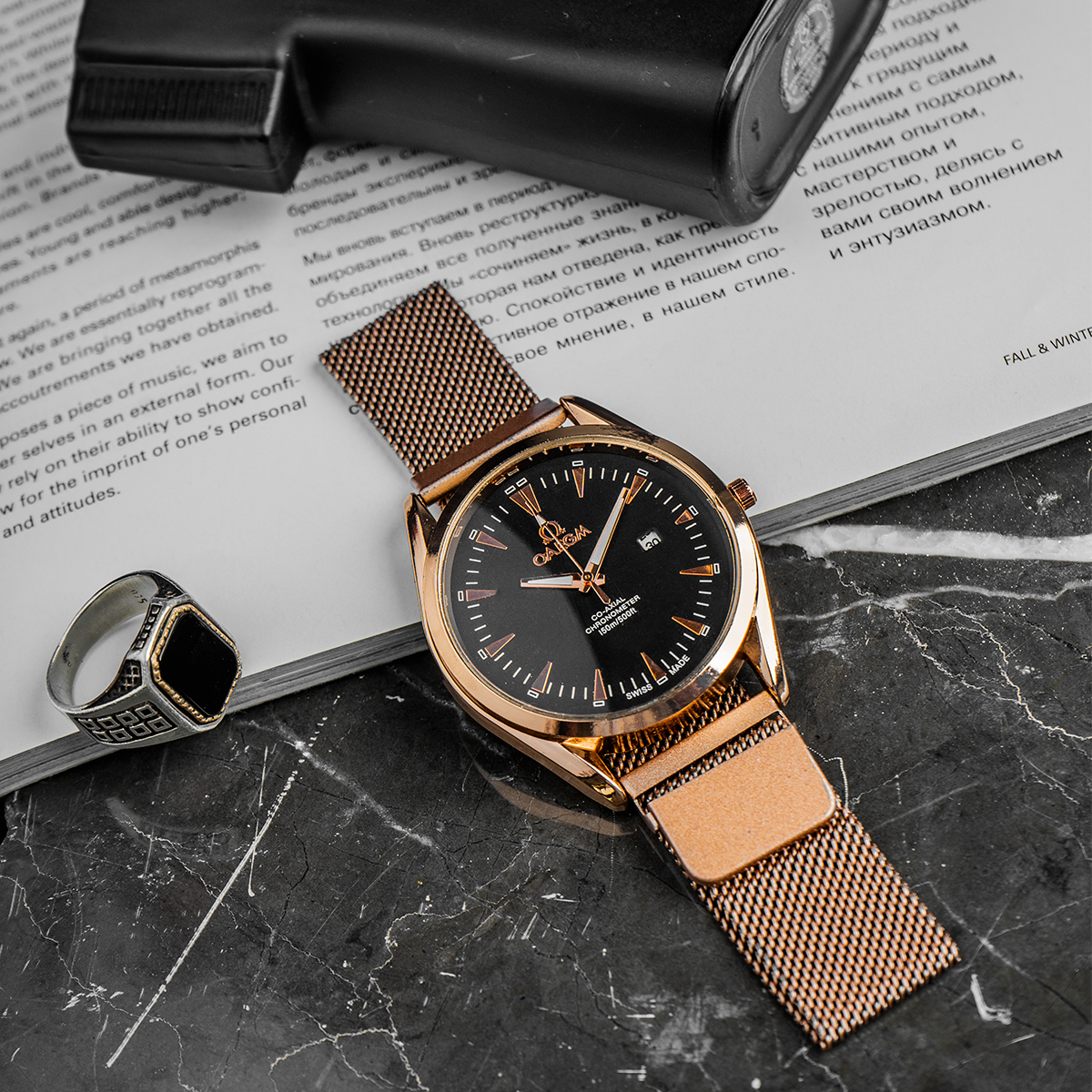 ساعت Omega رزگلد مدل Hiro