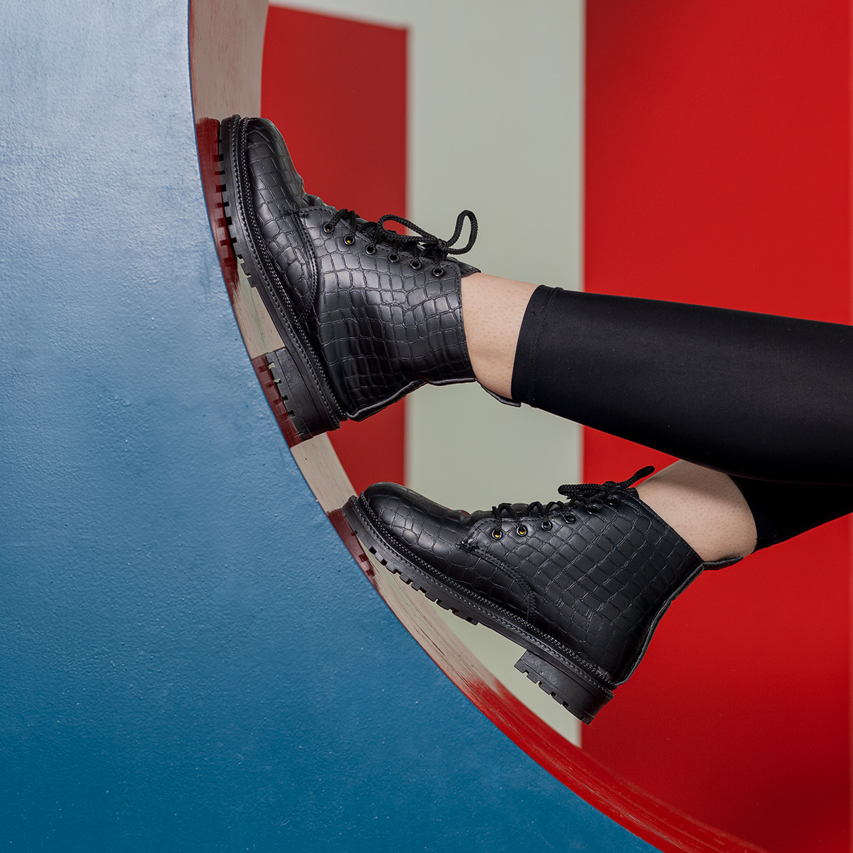 نیم بوت دخترانه طرح پوست ماری مدل pako