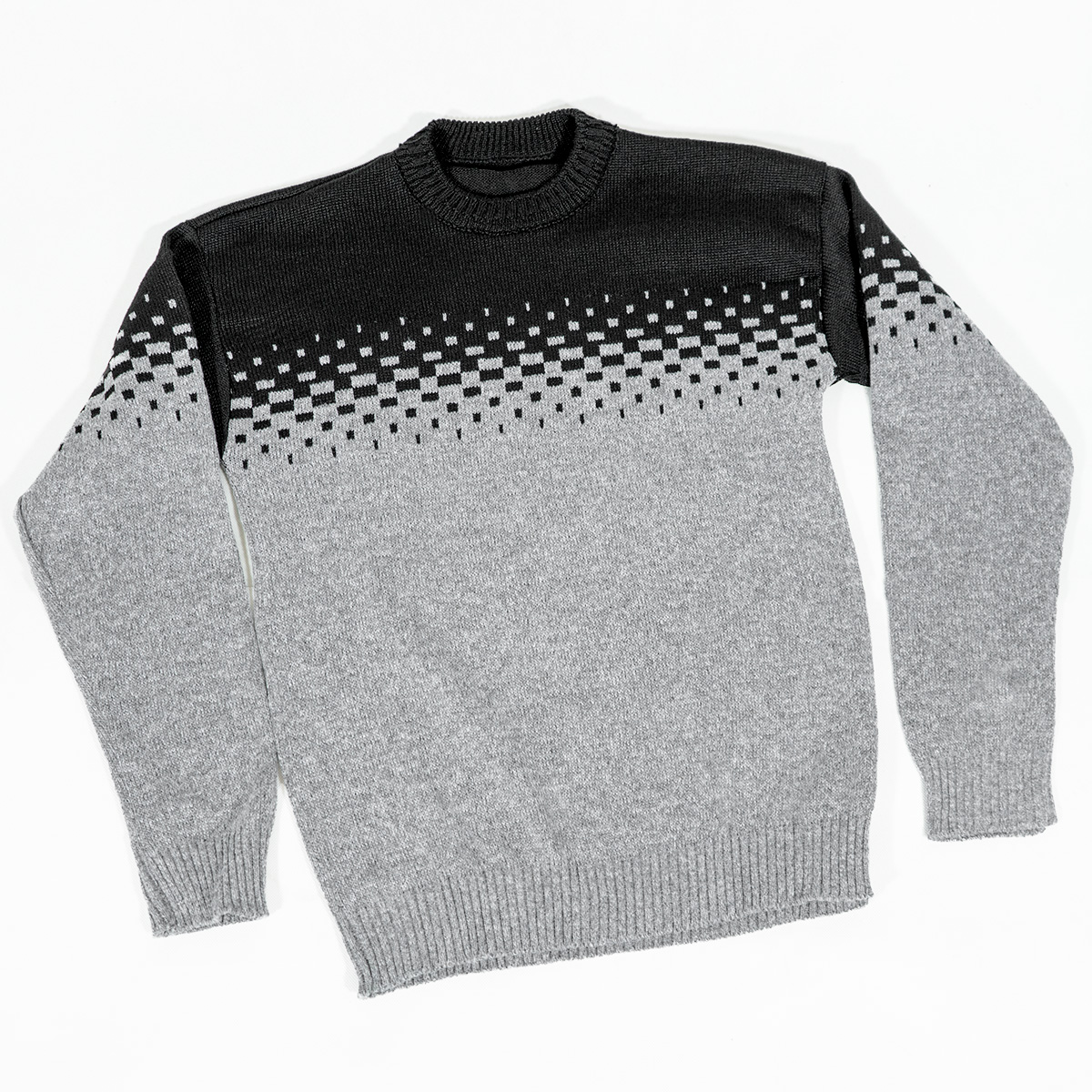 پلیور مردانه دو رنگ مشکی طوسی مدلShatel