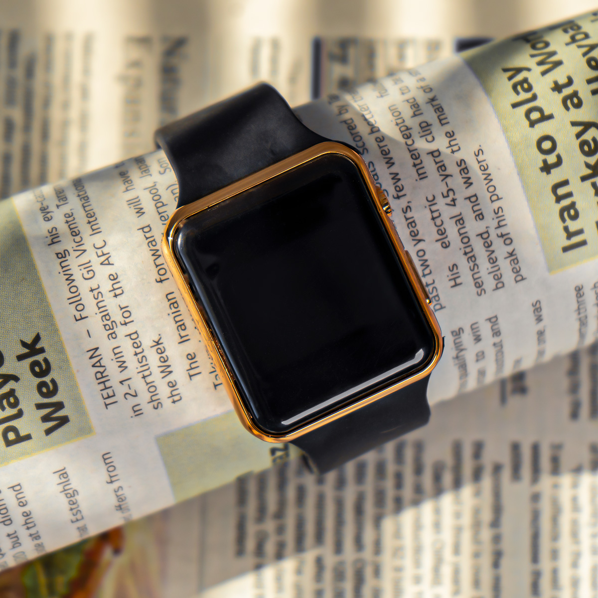 ساعت ال ای دی مشکی طلایی f450