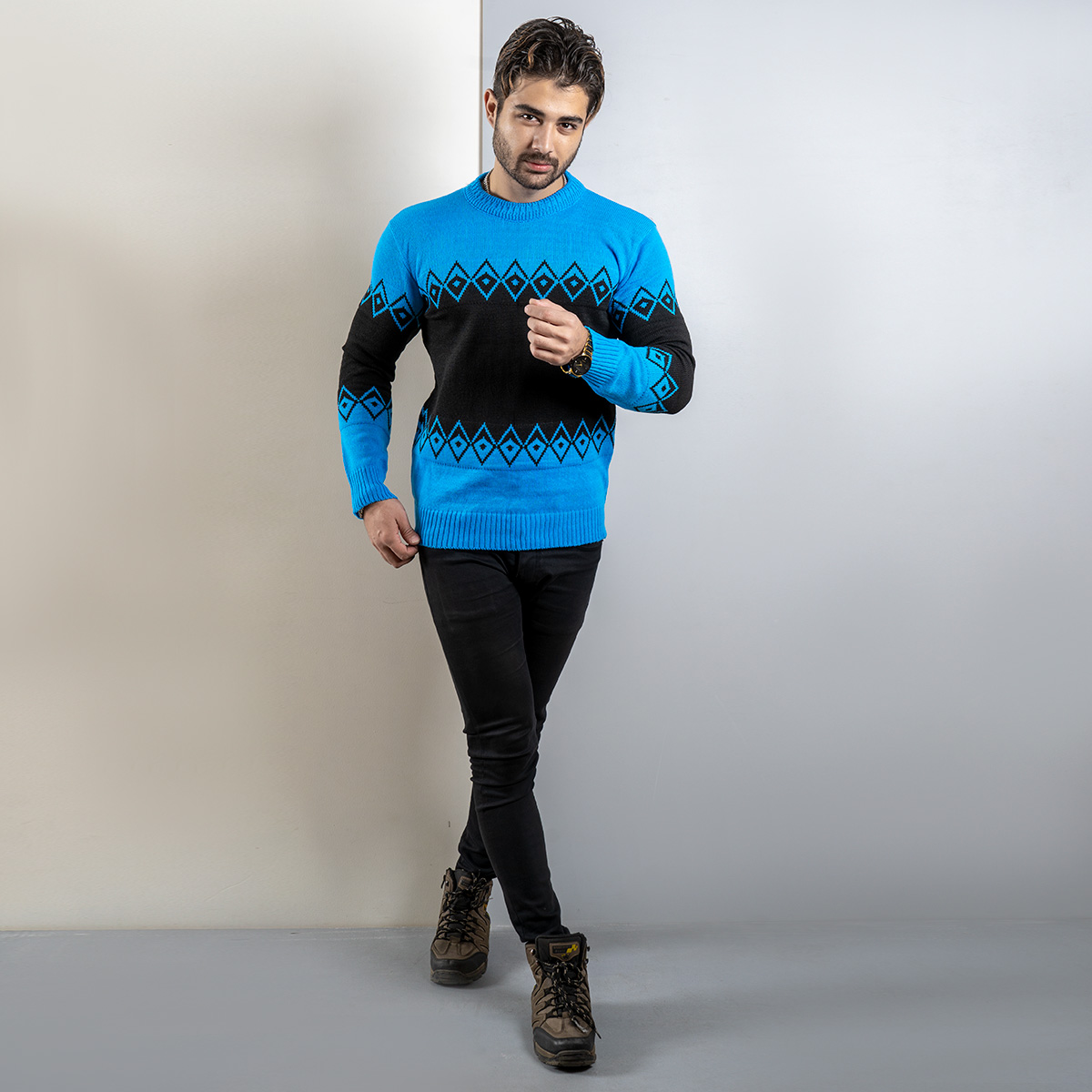 پلیور مردانه آبی مشکی(T) مدل roter