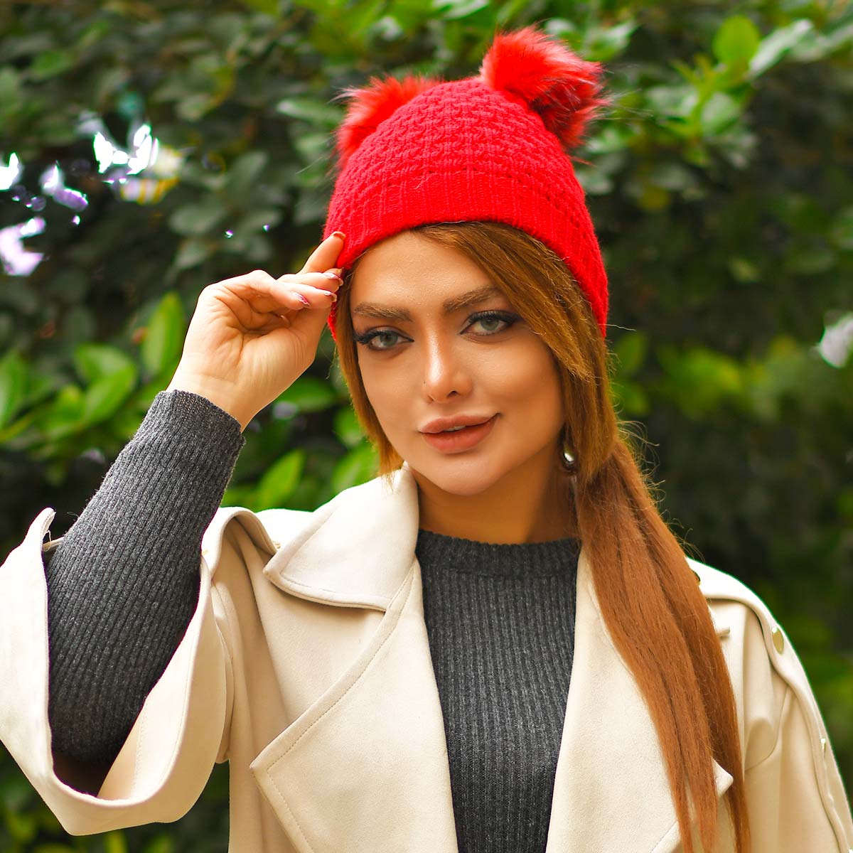 کلاه دخترانه خرگوشی قرمز مدل Boshra