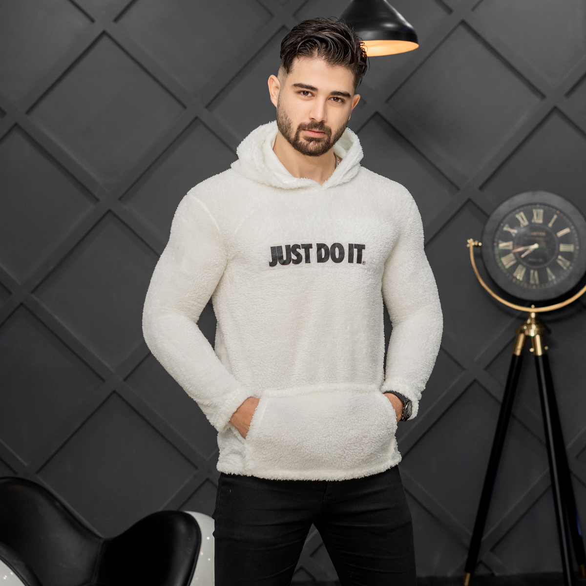 هودی just do itمردانه سفید مدلTaha