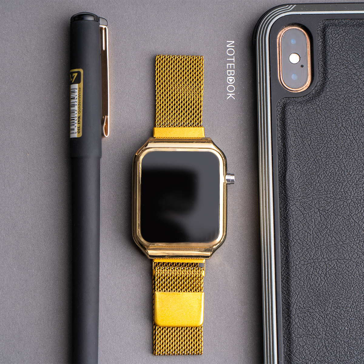 ساعت LED طلایی مدل K99