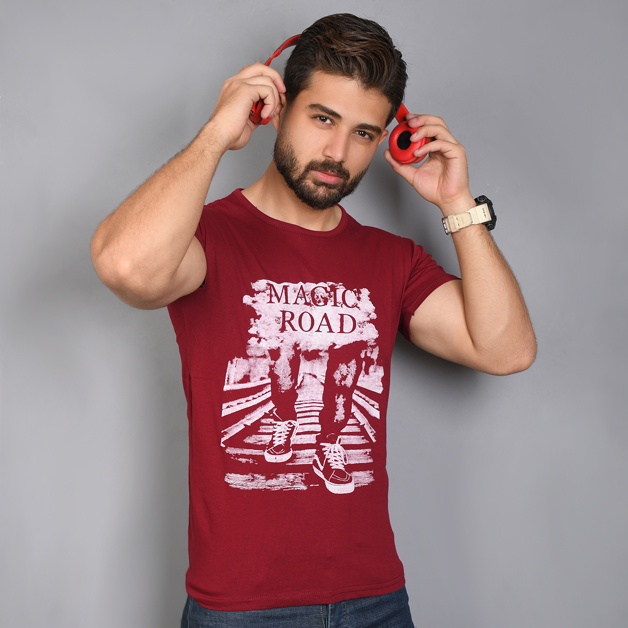 تیشرت (T) مردانه قرمز مدل magic