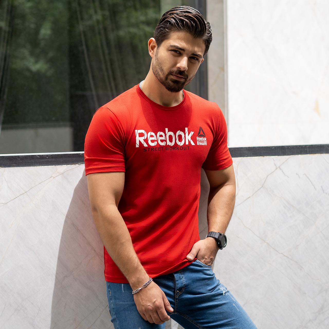 تیشرت ریبوک قرمز مردانه مدل street