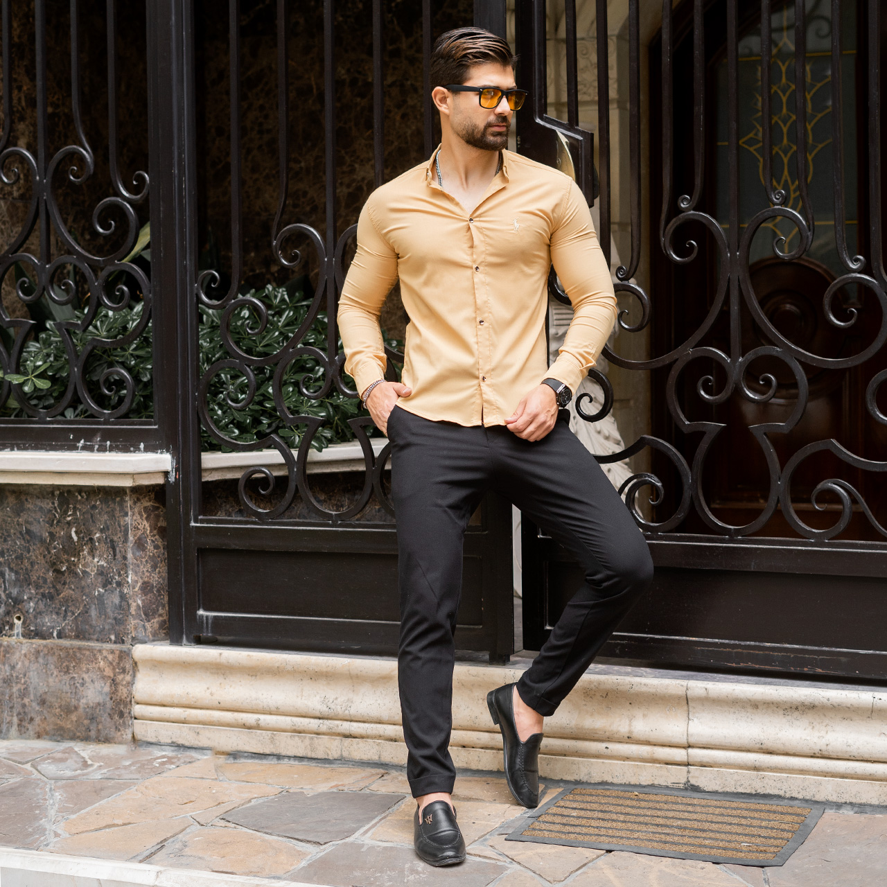 پیراهن زرد(T) مردانه مدل Yazdan