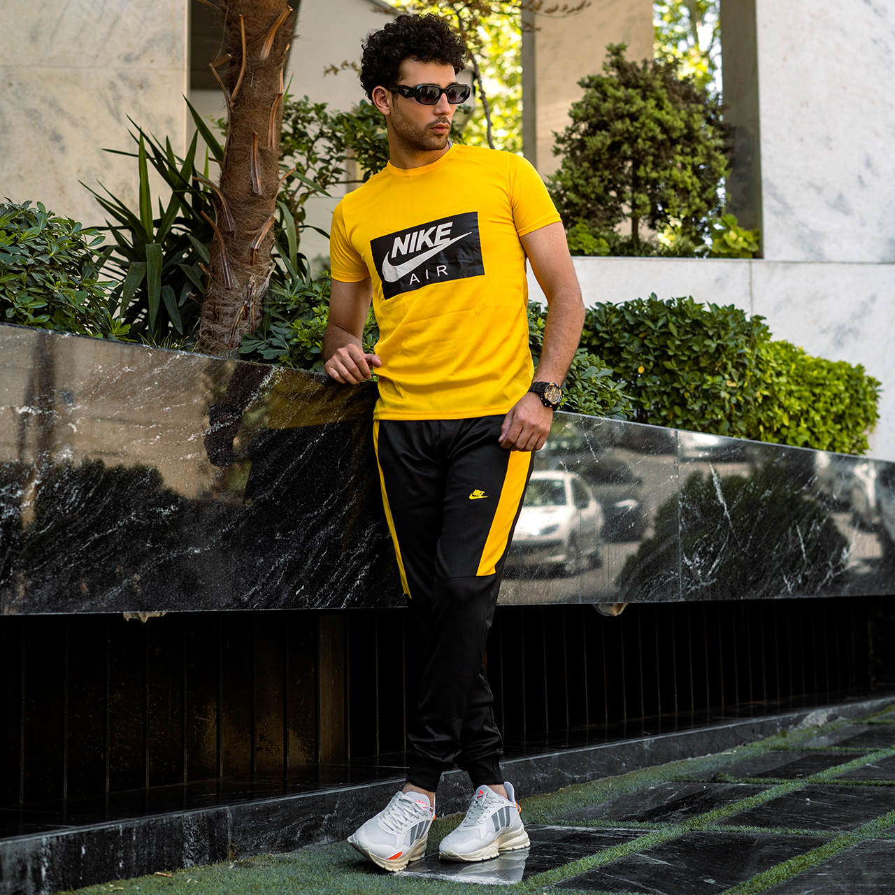 ست تیشرت شلوار Nike Air زردمردانه مدلRana