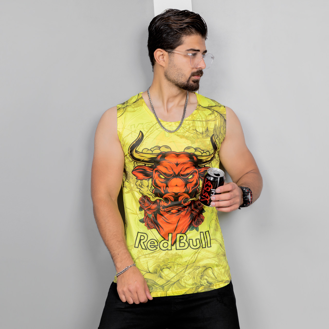 رکابی(T) مردانه زردمدل Red Bull