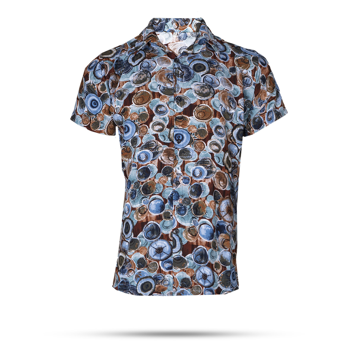 پیراهن هاوایی آبرنگی دایره ای مردانه مدل T22