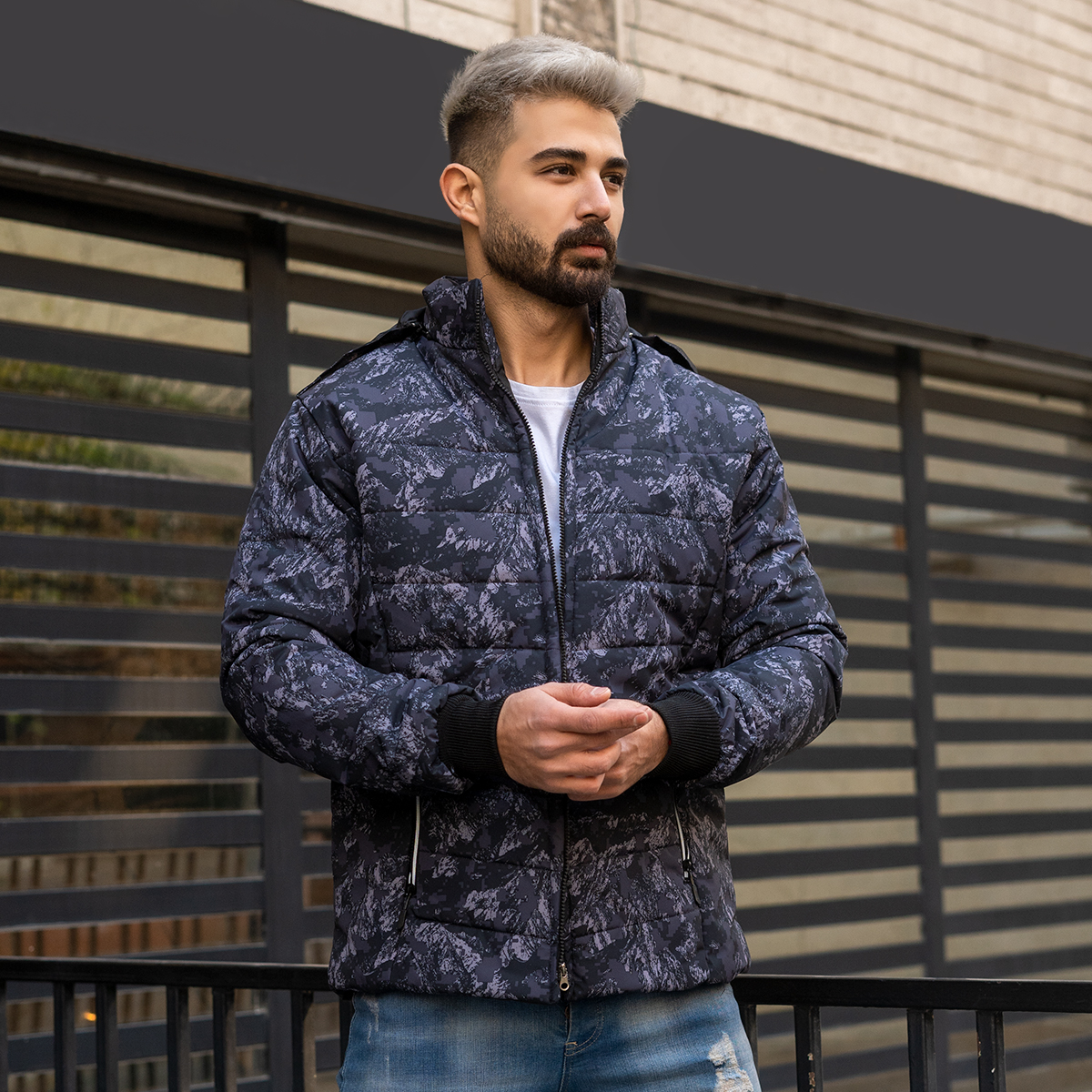 کاپشن ابرو بادی-مشکی مردانه مدل L170