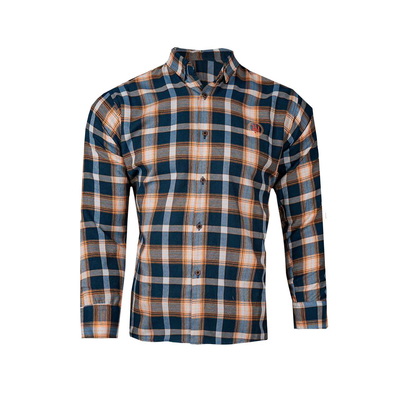 پیراهن چهارخونه مردانه آبی طوسی مدلB12