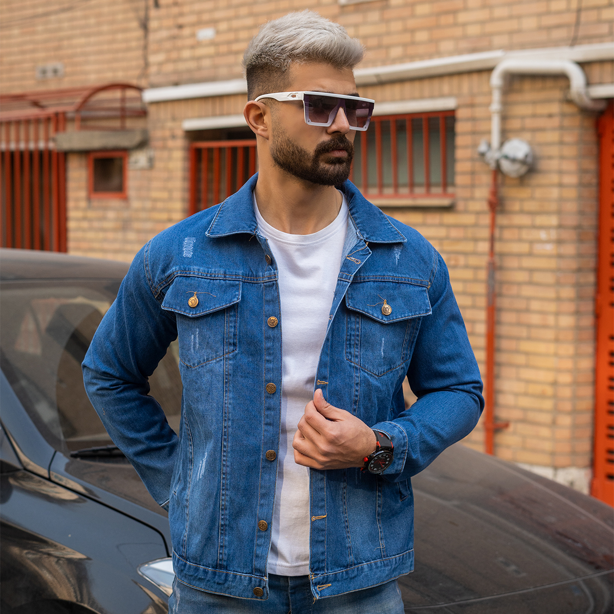 کت مردانه آبی مدل Jean