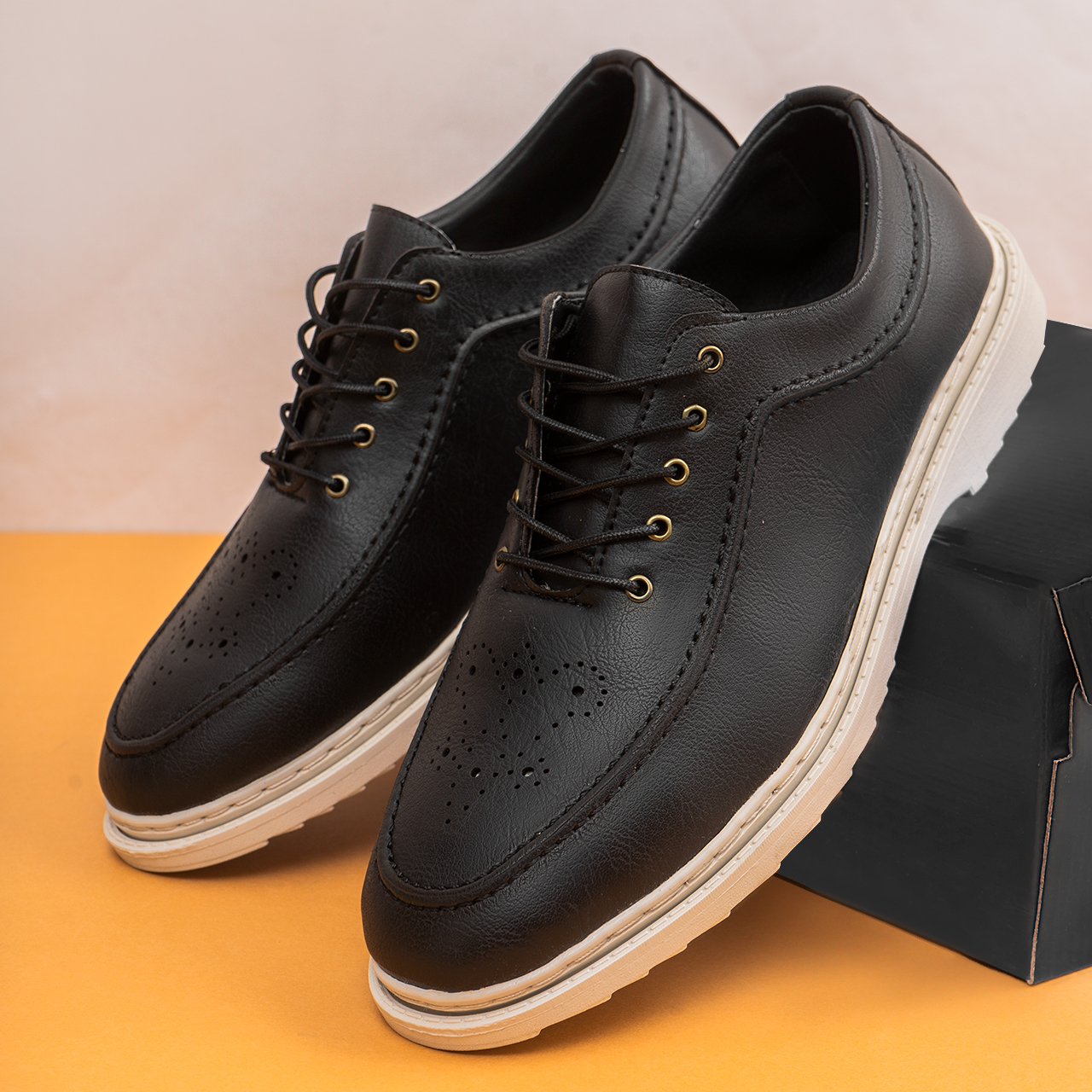 کفش تخت مشکی مردانه مدل G623