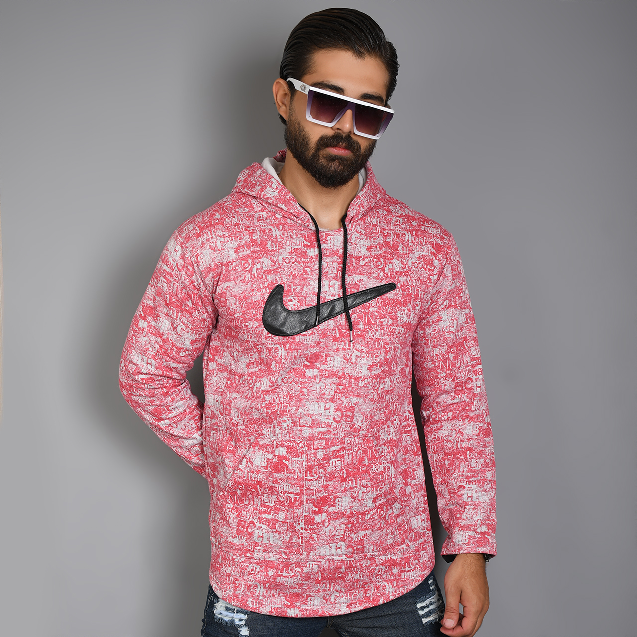 هودی نایک قرمز مردانه مدل N22