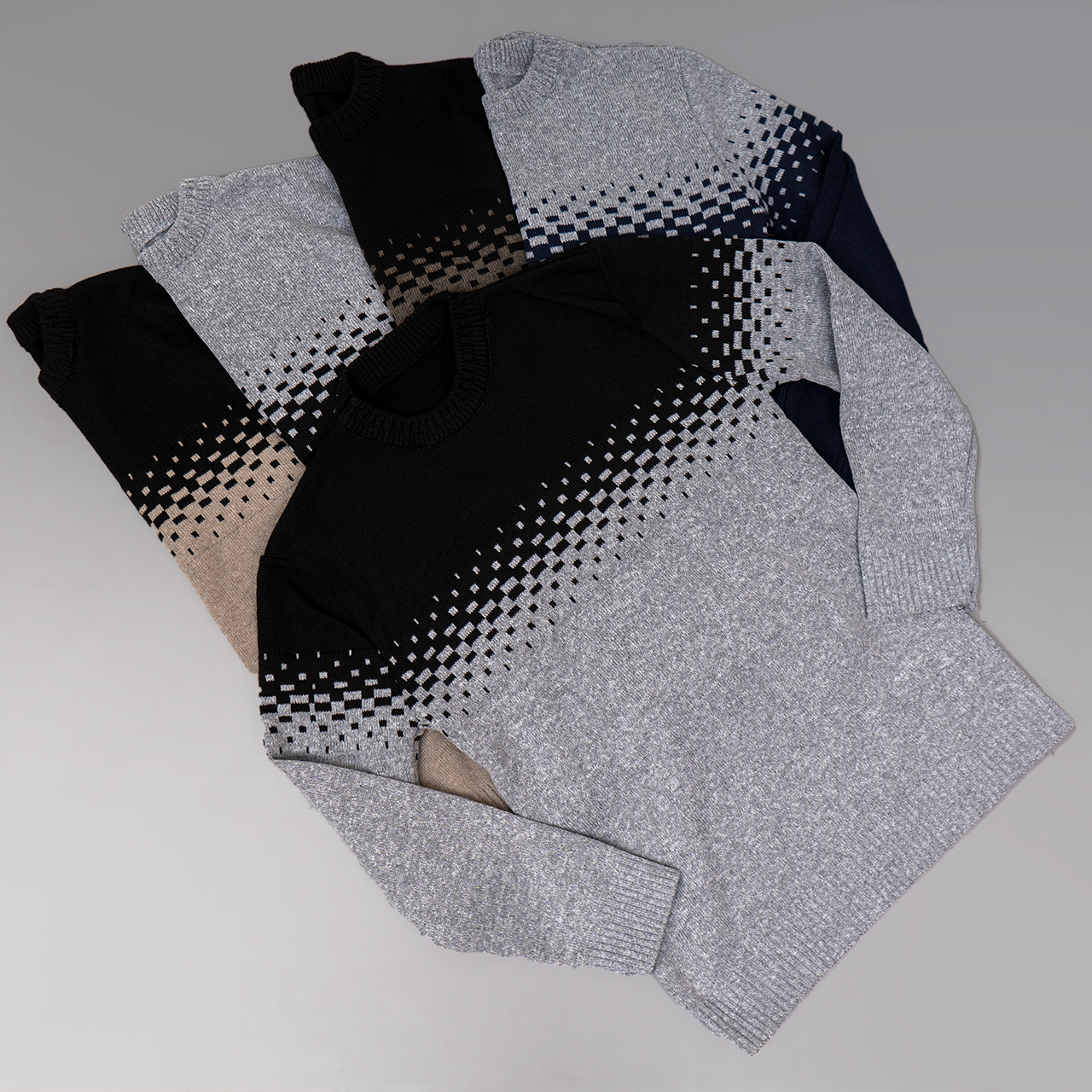 پلیور مردانه دو رنگ سرمه ای طوسی مدلShatel