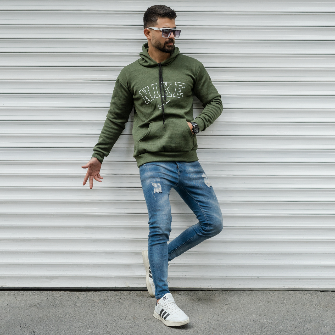 هودی مردانه نایک سبزمدل TEMPA