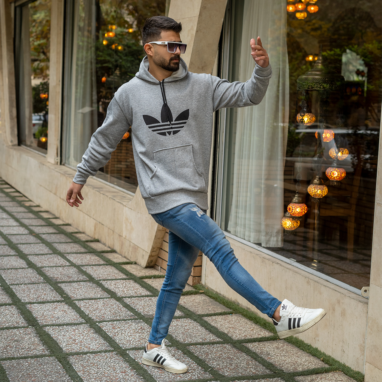 هودی مردانه آدیداس طوسی مدل ERIS