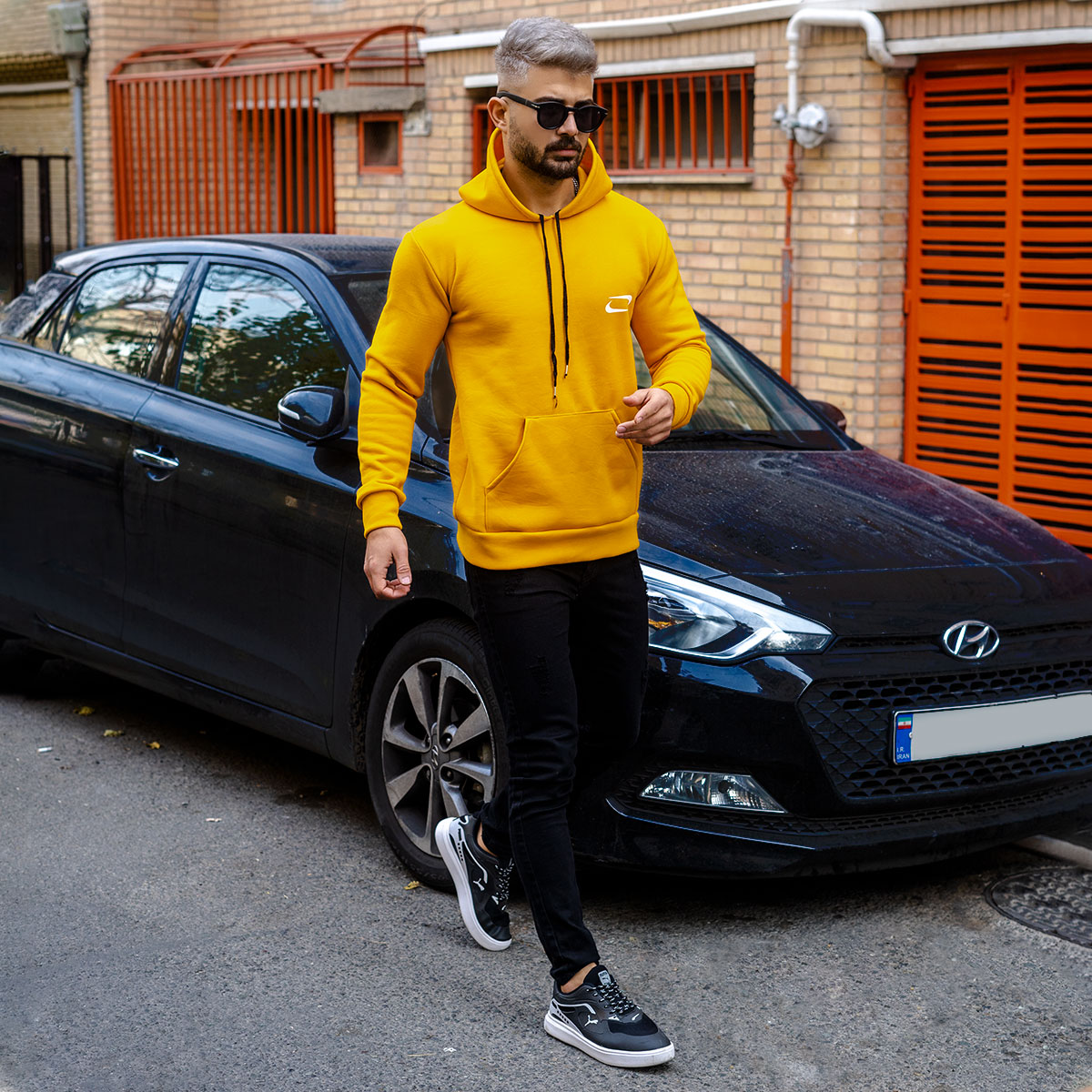 هودی مردانه نایک خردلی مدل Zanko