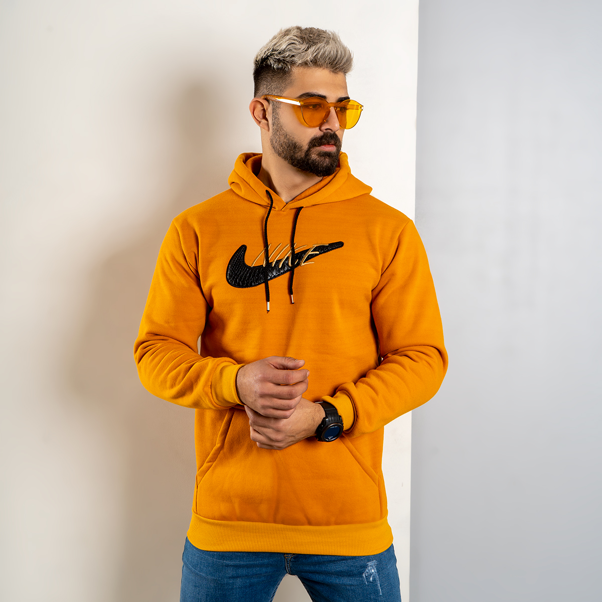 هودی Nike خردلی مردانه مدل Henry