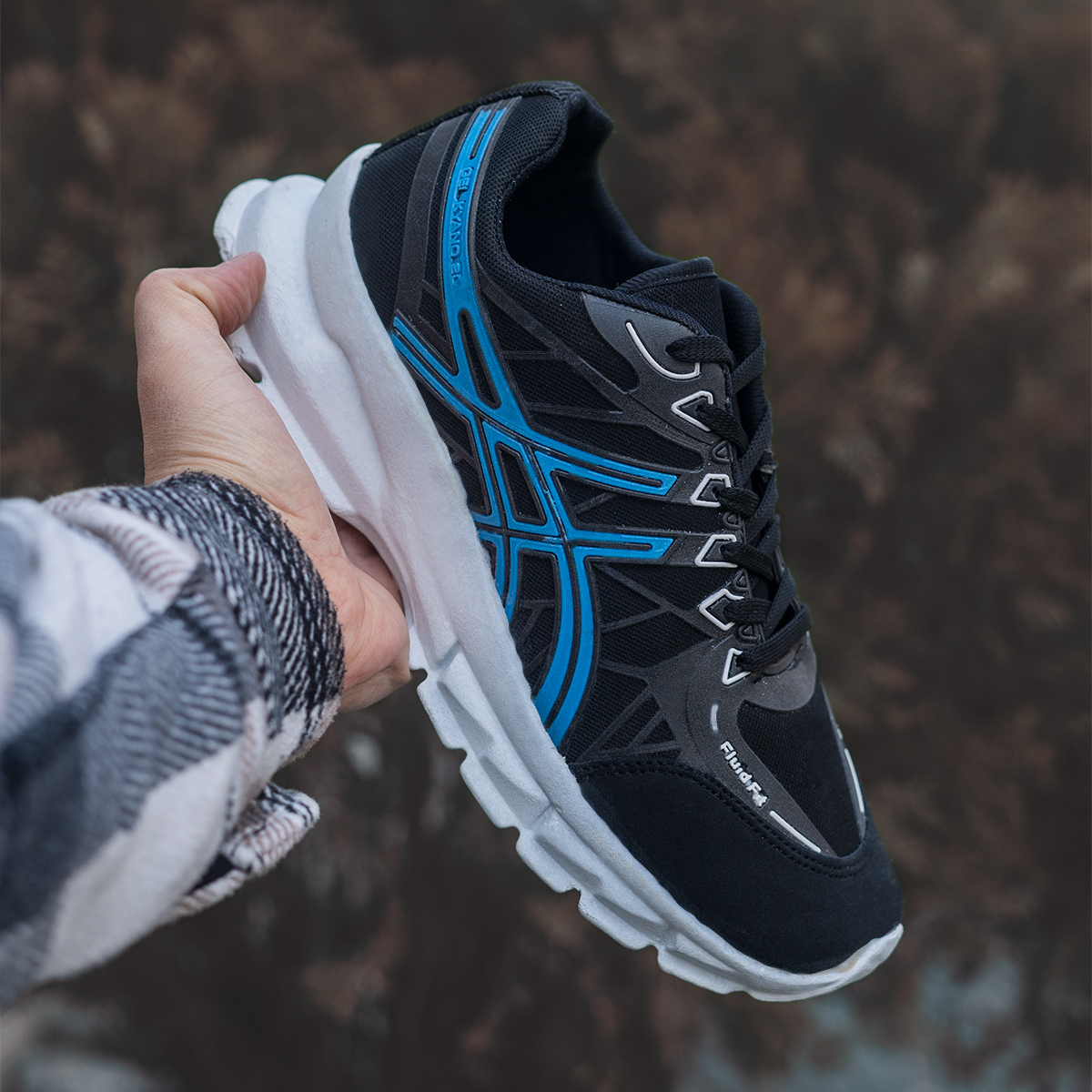 کفش ورزشی Asics مردانه مشکی آبی مدل Kaloni