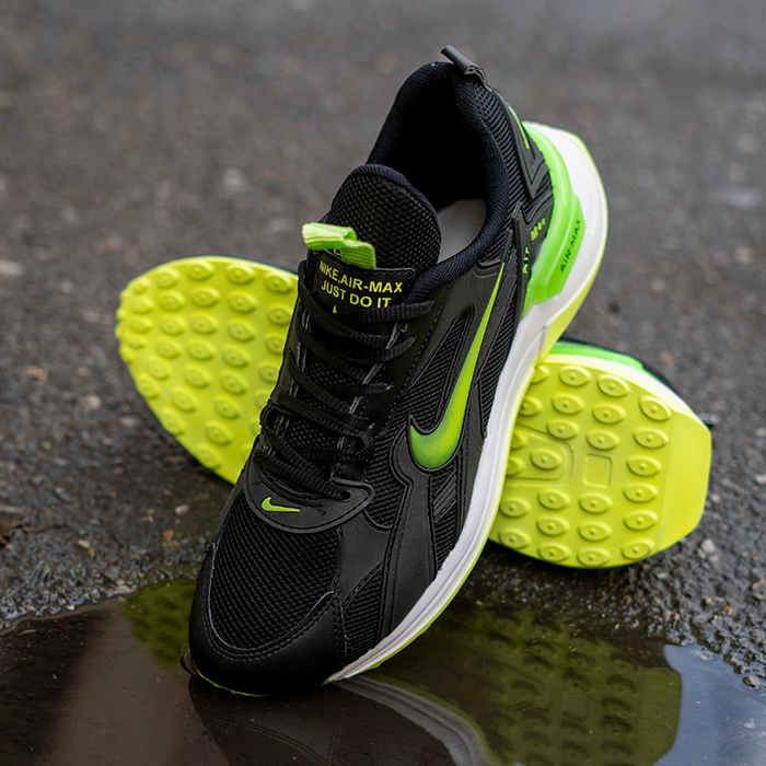 کفش ورزشی Air Max مشکی سبز مردانه مدل Rasin