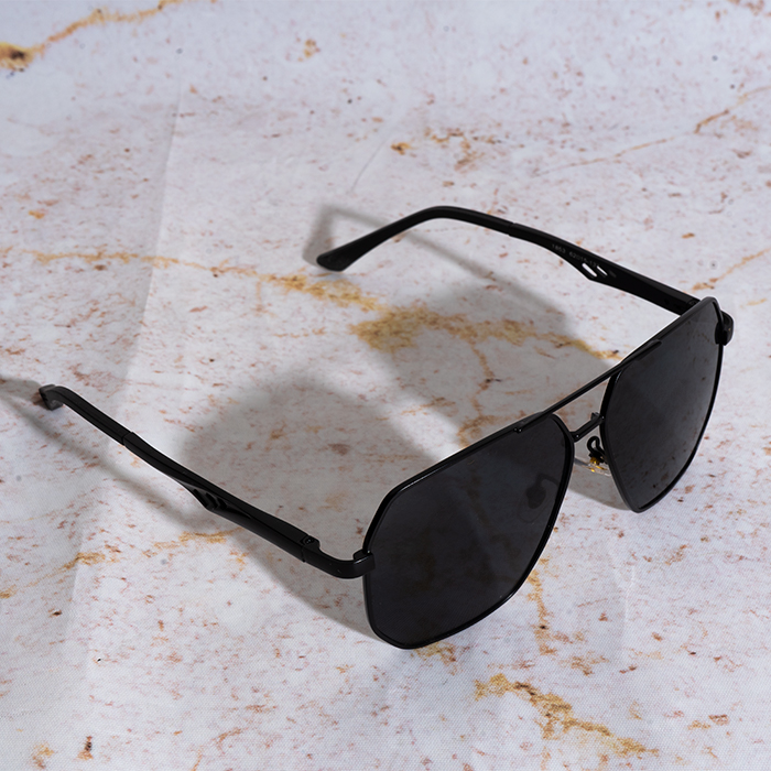 عینک آفتابی شش ضلعی مشکی مدل W702