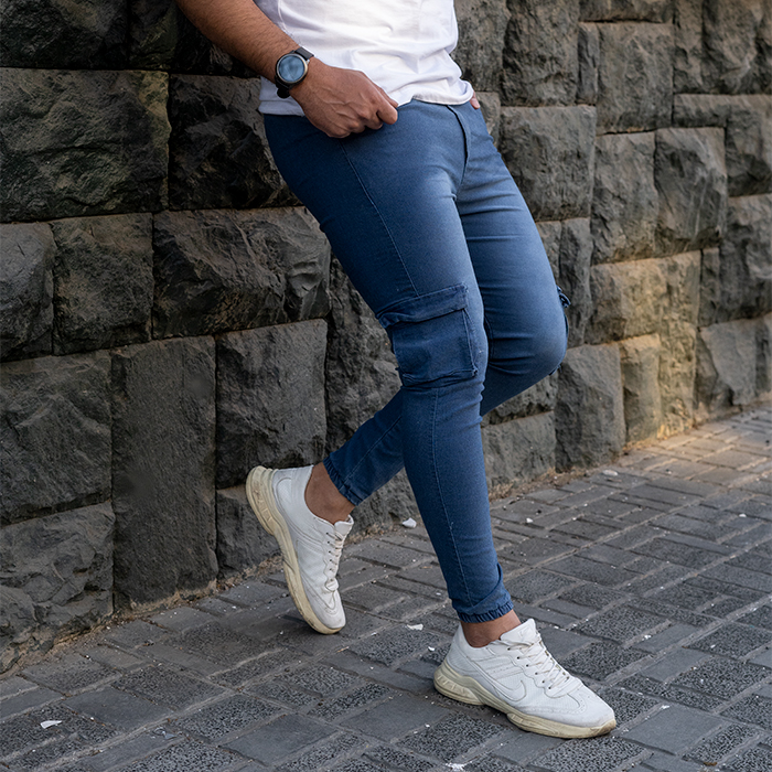 شلوار اسلش مردانه آبی مدل ROTAN