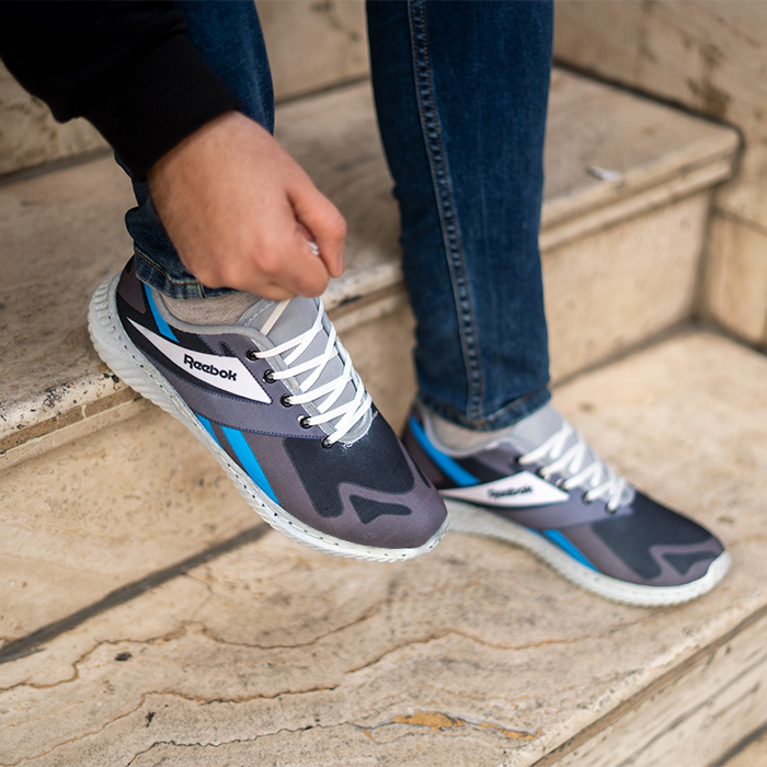 کفش ورزشی(T) ریبوک مشکی آبی مردانه مدل adena