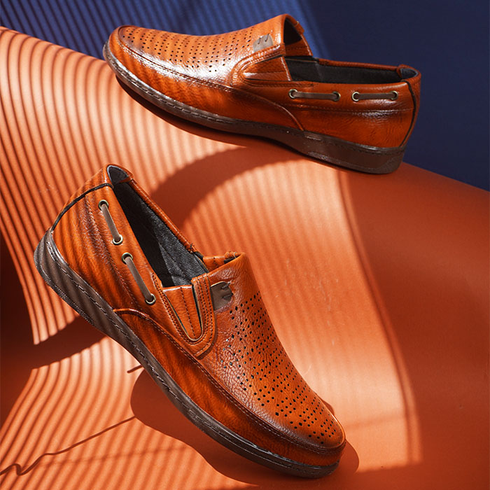 کفش کالج مردانه عسلی مدل Ariano