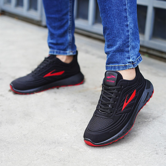 کفش ورزشی مشکی قرمز مدل Sano