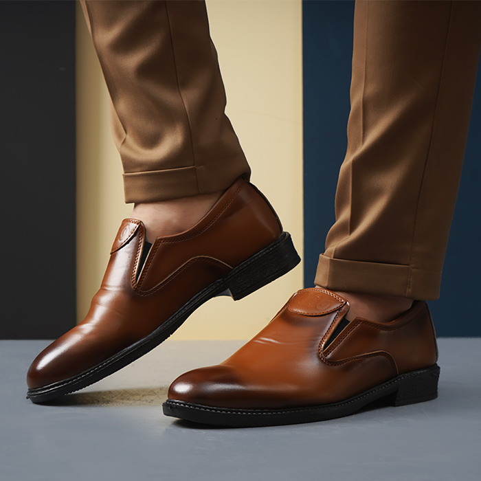 کفش رسمی مردانه عسلی مدل AMOR