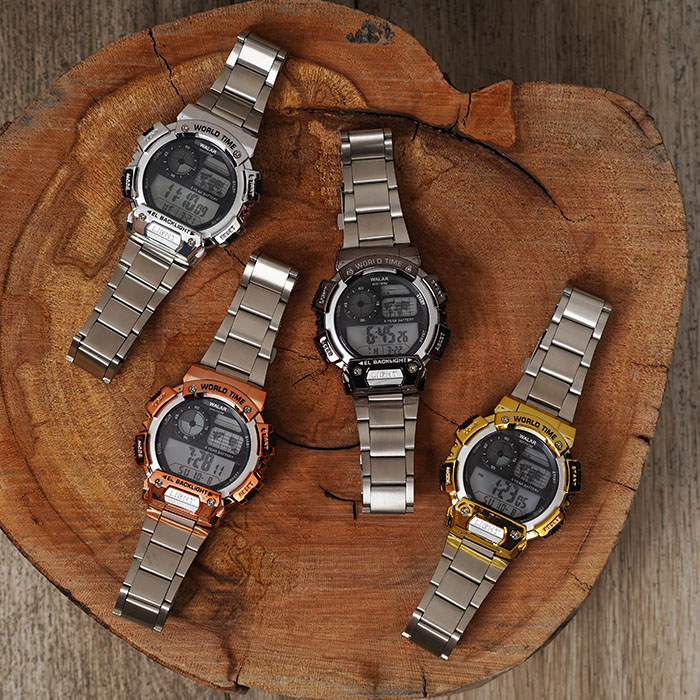 ساعت مچی کامپیوتری مشکی مدل Worldtime