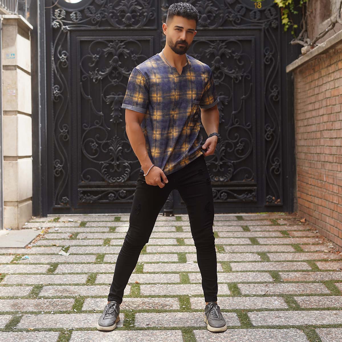 تیشرت مردانه زرد مدل Artian