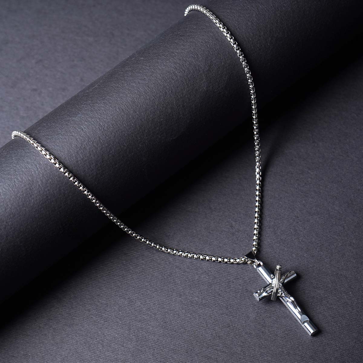 گردنبند نقره ای مدل Salib-R