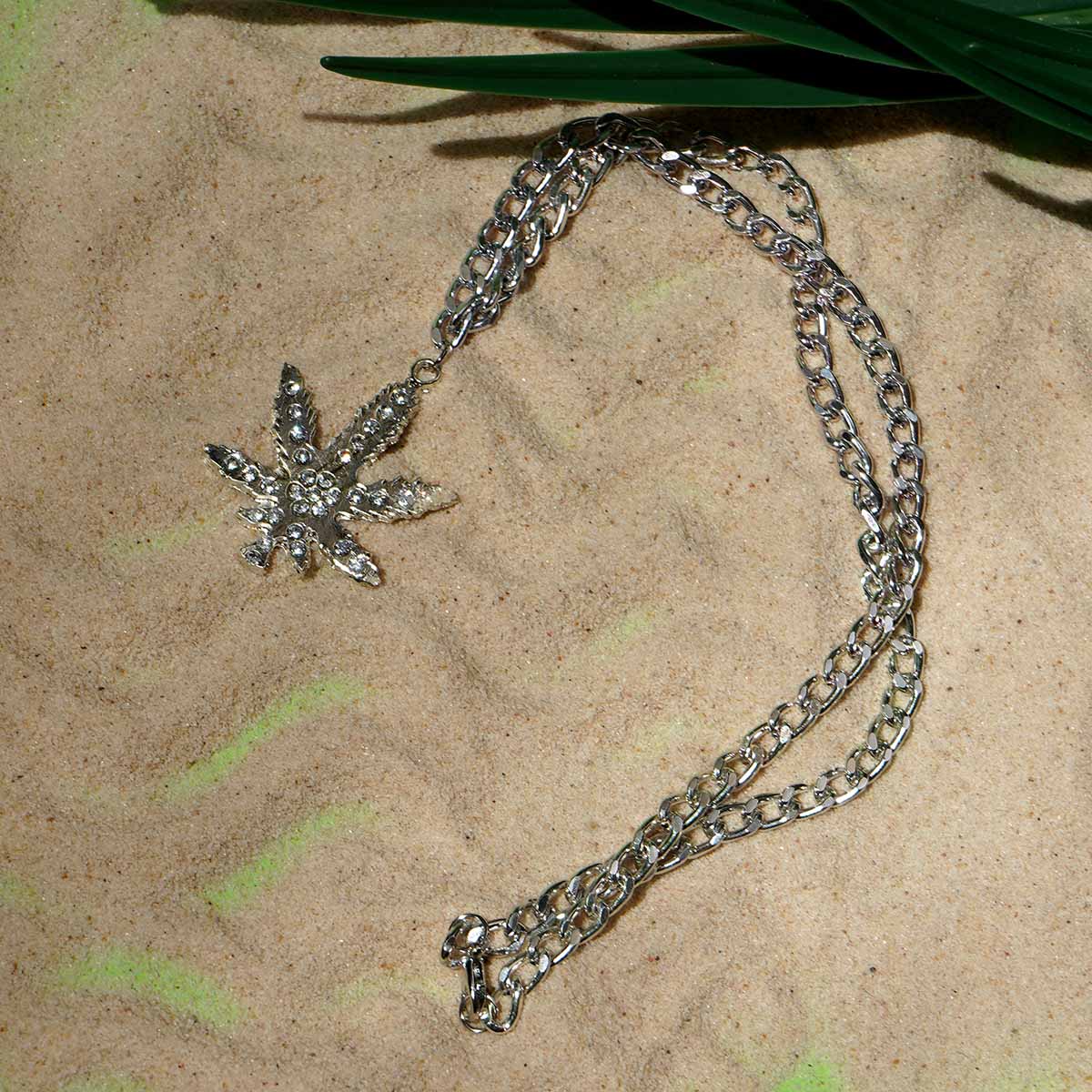 گردنبند نقره ای مدل Barg