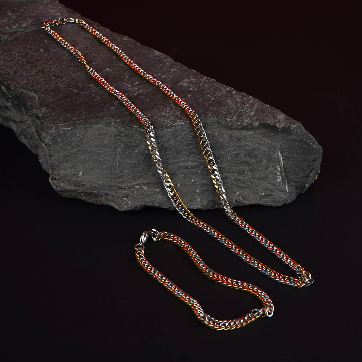 نیم ست زنجیر دو رنگ مدل XD88