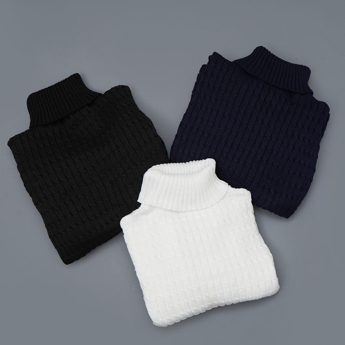 پلیوربافت مردانه سفید یقه اسکی مدل Pouyan